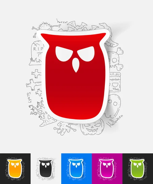 Owl paper sticker — Stock Vector