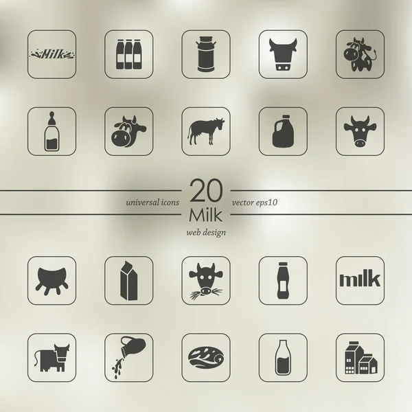 Set of milk icons — Stock Vector