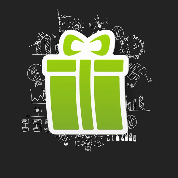 Dessin boîte cadeau — Image vectorielle