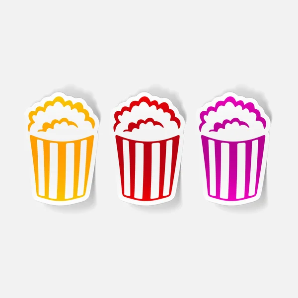 Kleurrijke popcorn pictogrammen — Stockvector