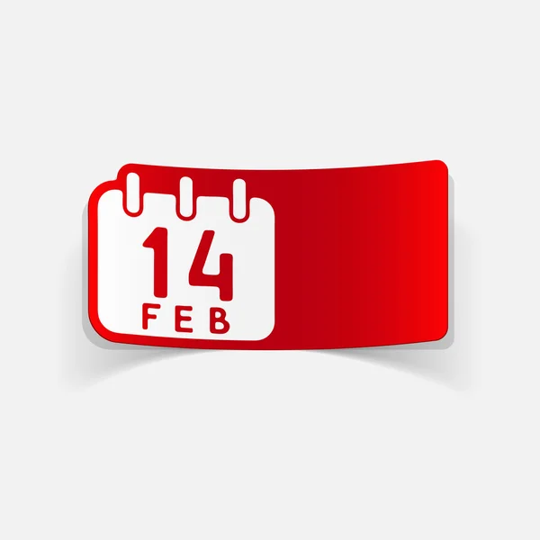 Colorful Valentine day calendar page icon — Stock Vector