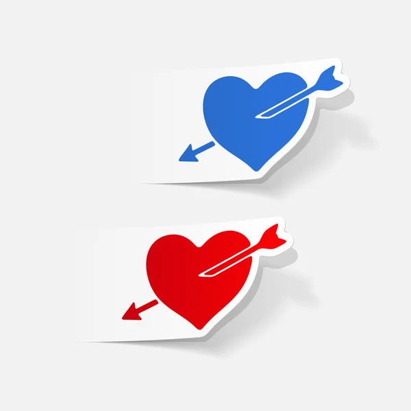 Barevné srdce s šipku ikony — Stockový vektor