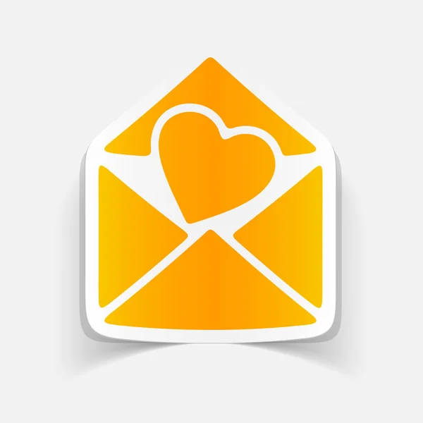 Barevné srdce v ikonu Pošta — Stockový vektor