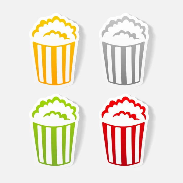 Färgglada popcorn ikoner — Stock vektor