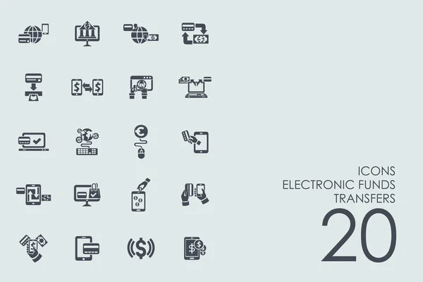 Symbole für elektronische Geldüberweisungen — Stockvektor