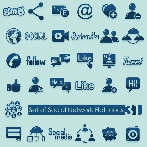 일련의 소셜 네트워크 아이콘들 — 스톡 벡터