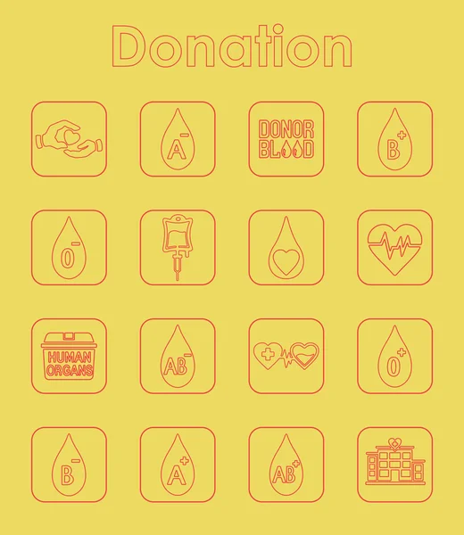 Conjunto de iconos simples de donación — Archivo Imágenes Vectoriales