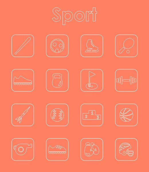 Reihe einfacher Sportsymbole — Stockvektor