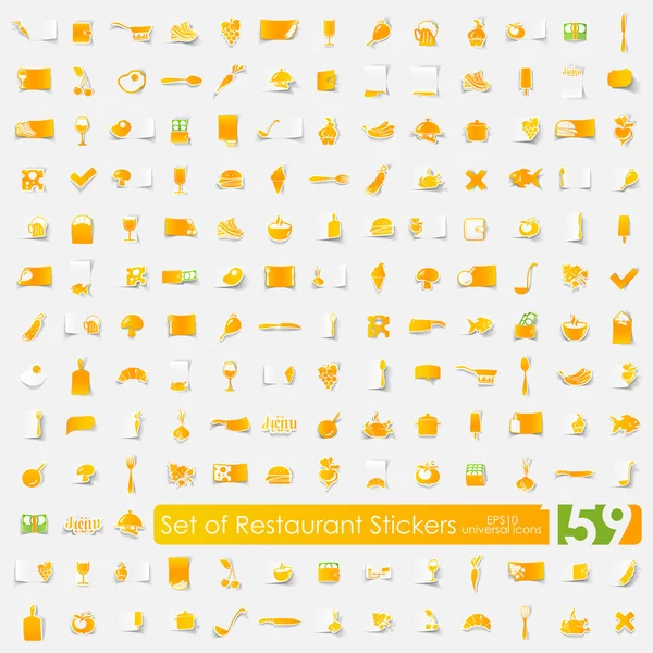 Set de pegatinas de restaurante — Vector de stock