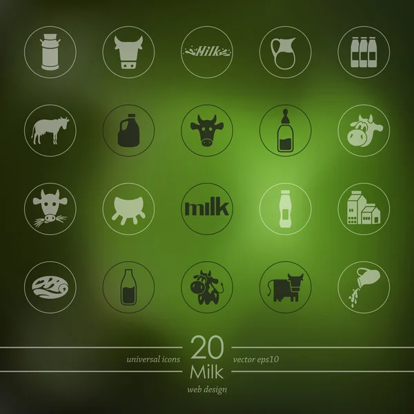 Set di icone del latte — Vettoriale Stock
