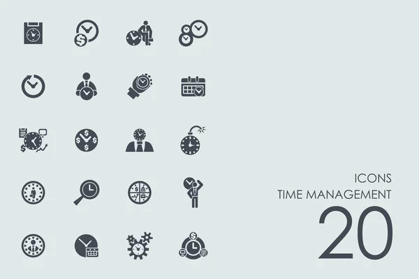 Ensemble d'icônes de gestion du temps — Image vectorielle