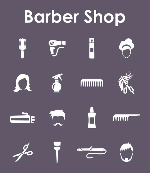 Sada barber shop jednoduchých ikon — Stockový vektor