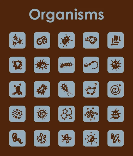 Set of organisms simple icons — Stock Vector