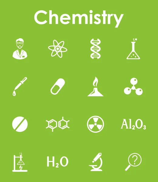 Conjunto de iconos simples de química — Archivo Imágenes Vectoriales