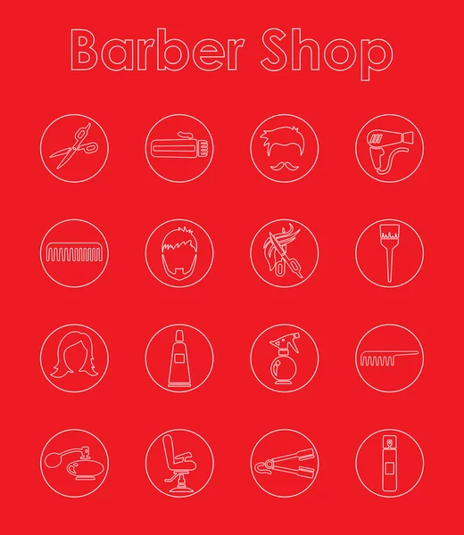 Set di barbiere semplici icone — Vettoriale Stock