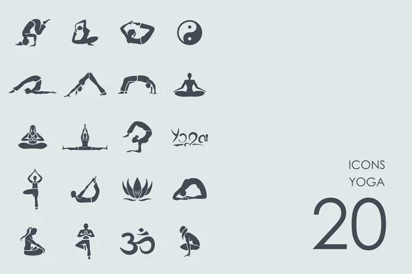 Conjunto de iconos de yoga — Archivo Imágenes Vectoriales
