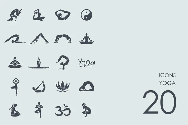 Conjunto de iconos de yoga — Vector de stock