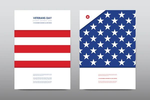 Set of Veterans Day brochure — Stock Vector