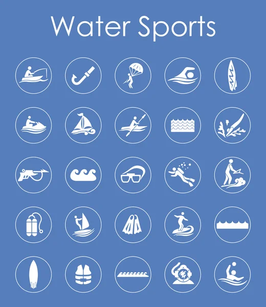 Set of water sports simple icons — Stock Vector