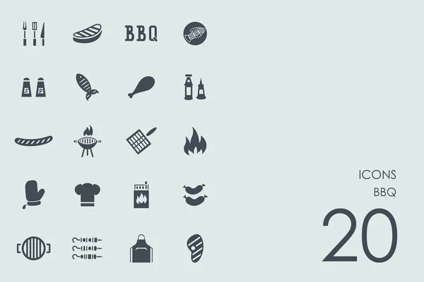 Set ikon BBQ - Stok Vektor