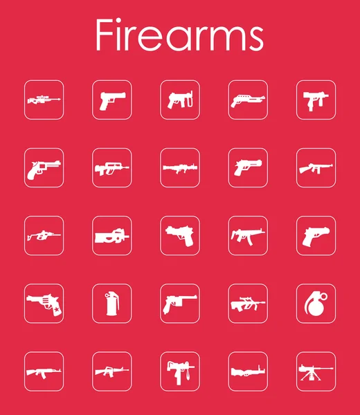 Set of firearms simple icons — Stock Vector