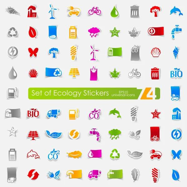 Set of ecology stickers — Stock Vector
