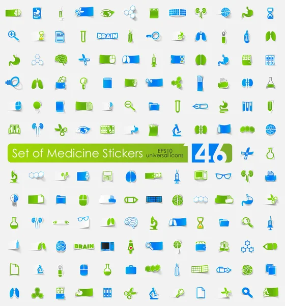 Set van geneeskunde stickers — Stockvector