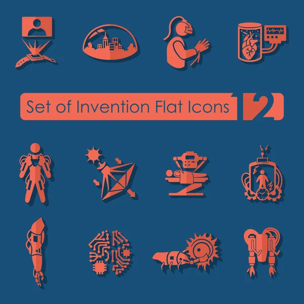 Av uppfinningen ikoner — Stock vektor