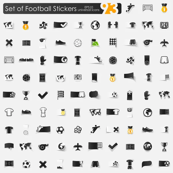 Set of football stickers — Stock Vector