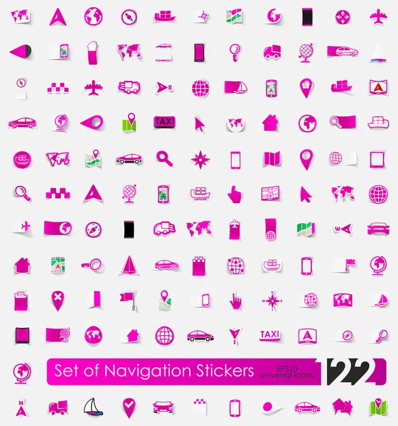 Set of navigation stickers — Stock Vector