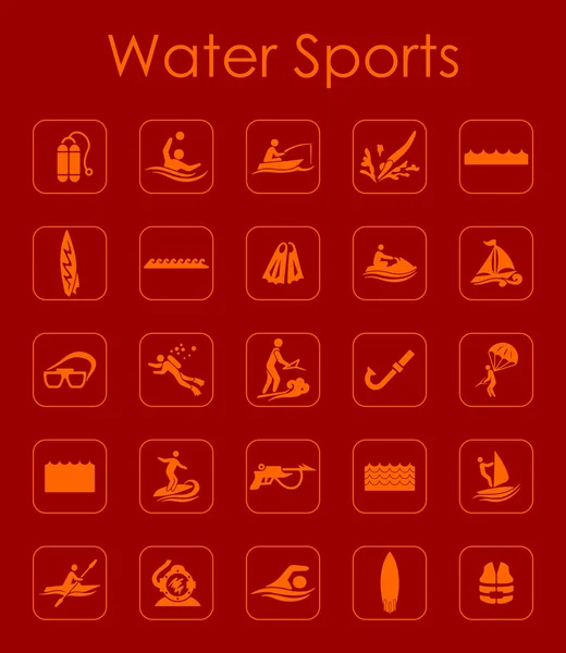 水スポーツ シンプルなアイコンのセット — ストックベクタ