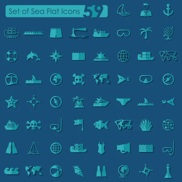 Набор морских икон — стоковый вектор
