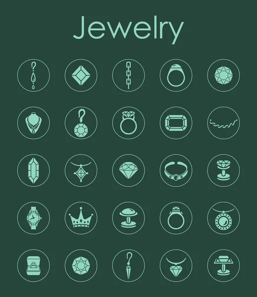 Set of jewelry simple icons — Stock Vector