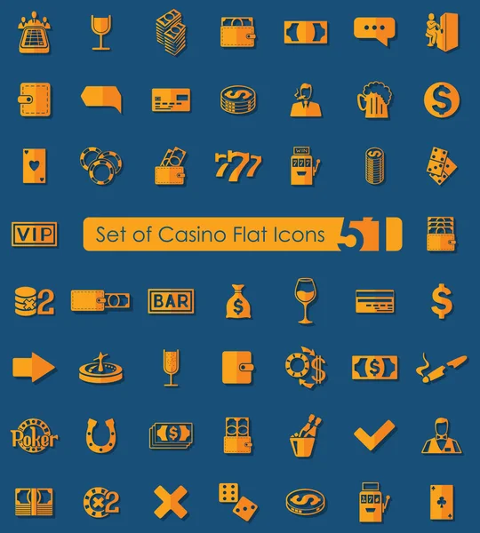 Uppsättning kasinoikoner — Stock vektor