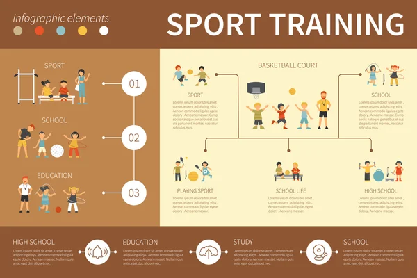 Sportovní výcvik infografika plochý obrázek — Stockový vektor