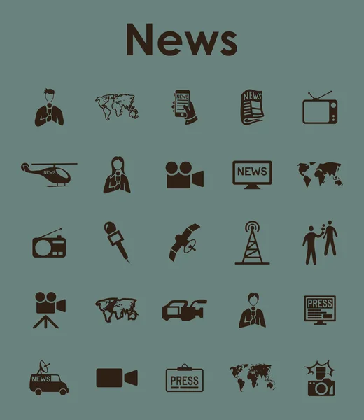 Set of news simple icons — Stock Vector