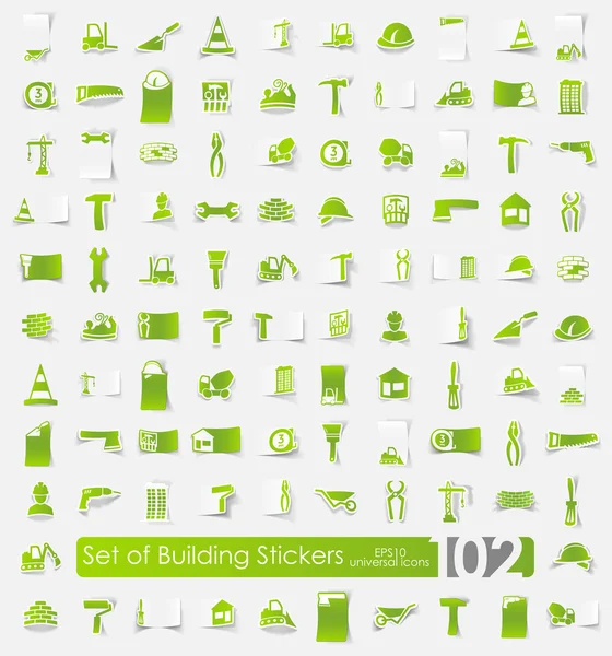 Set gebouw stickers — Stockvector