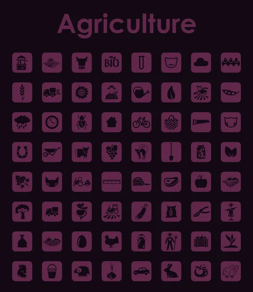 農業のシンプルなアイコンのセット — ストックベクタ