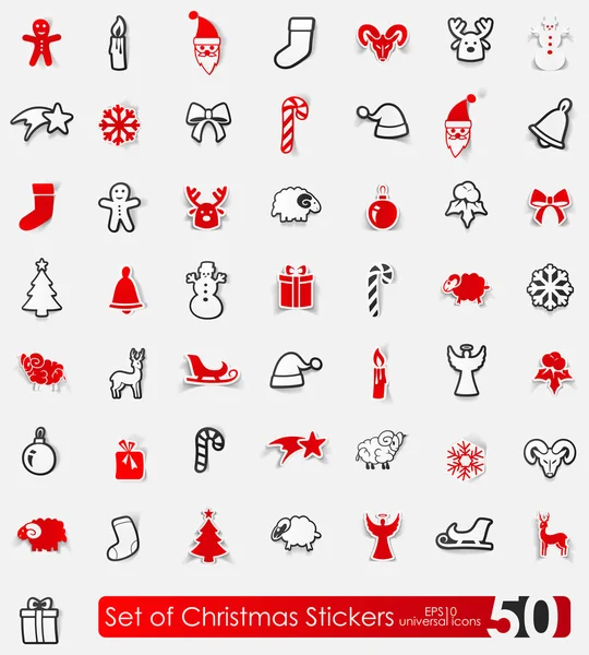 Verzameling van Kerstmis stickers — Stockvector