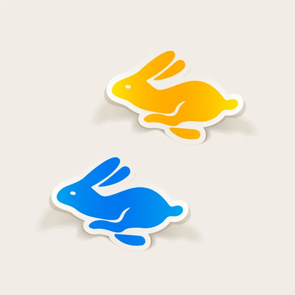 Conception réaliste de lapin de Pâques — Image vectorielle