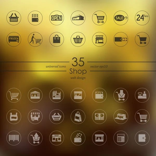 Набор значков магазина — стоковый вектор