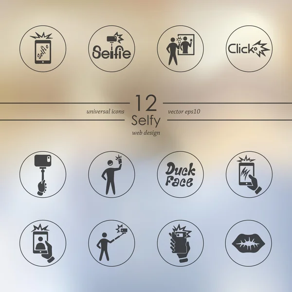 Selfie simgeler kümesi — Stok Vektör