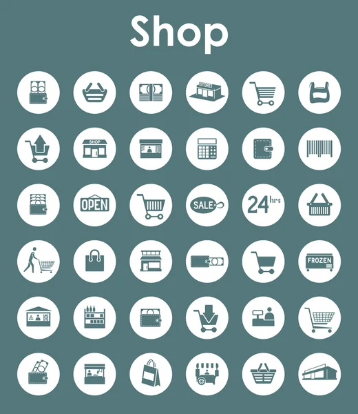 Set van de eenvoudige pictogrammen winkel — Stockvector