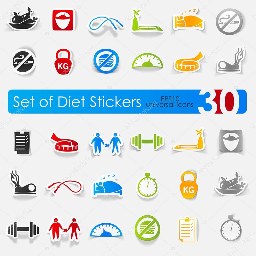 Set of diet stickers