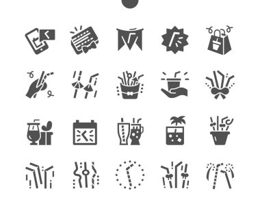 3 Ocak 'ta Saman Günü' nde içmek. Şenlikli kokteyl ve hediye. Takvim. 3 Ocak. Tatilde pipet içmek. Kokteyl hazır. Vektör Katı Simgeleri. Basit Resim Grafiği