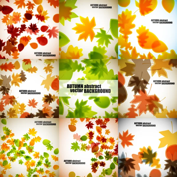 Set of autumn backgrounds — Stock Vector