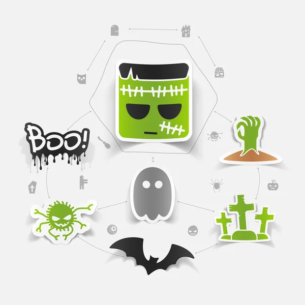 Halloween sticker concept — Stock Vector