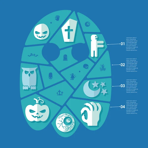 Halloween infographie plate — Image vectorielle