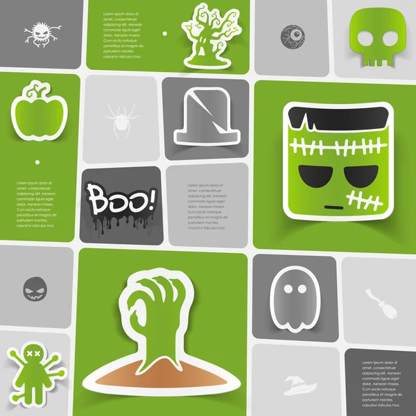 Halloween flat infographic — Stock Vector