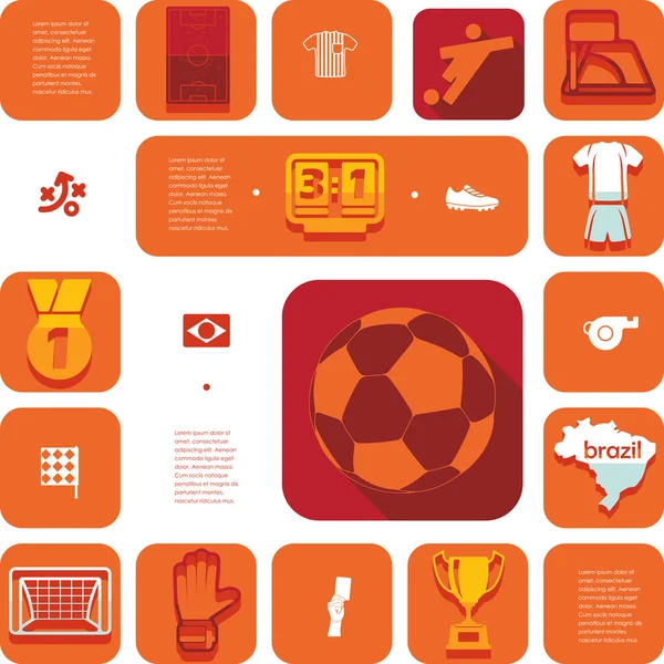 Fútbol, infografía de fútbol — Archivo Imágenes Vectoriales